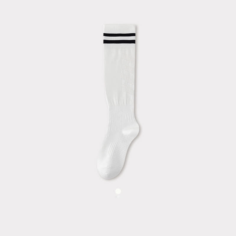 Striped Breathable Compression Knee High Socks(5 Pairs) - White - EU36-40(US3-7) - image 12