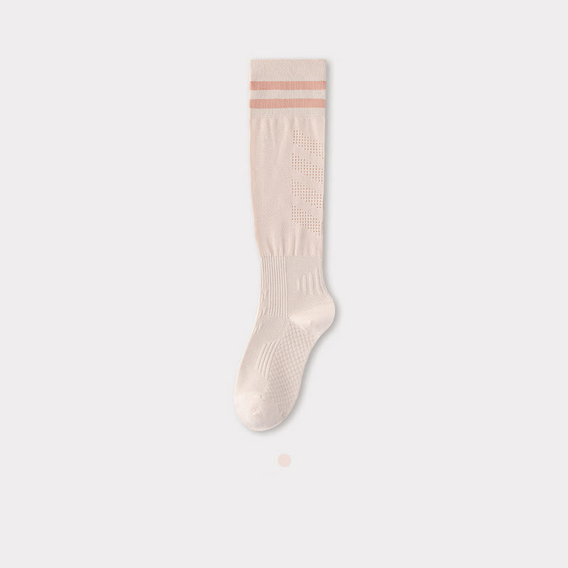 Striped Breathable Compression Knee High Socks(5 Pairs) - Light Pink - EU36-40(US3-7) - image 4