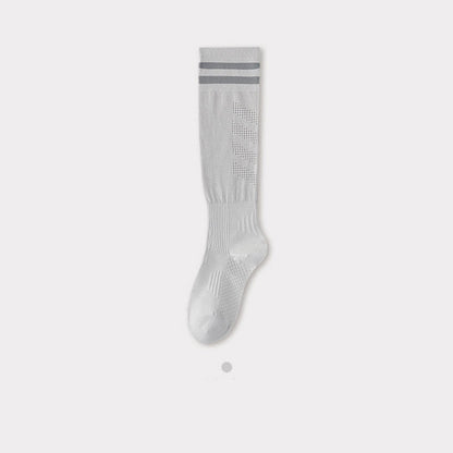 Striped Breathable Compression Knee High Socks(5 Pairs) - Grey - EU36-40(US3-7) - image 13