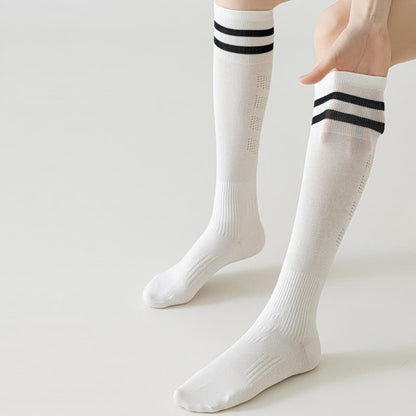 Striped Breathable Compression Knee High Socks(5 Pairs) - image 9