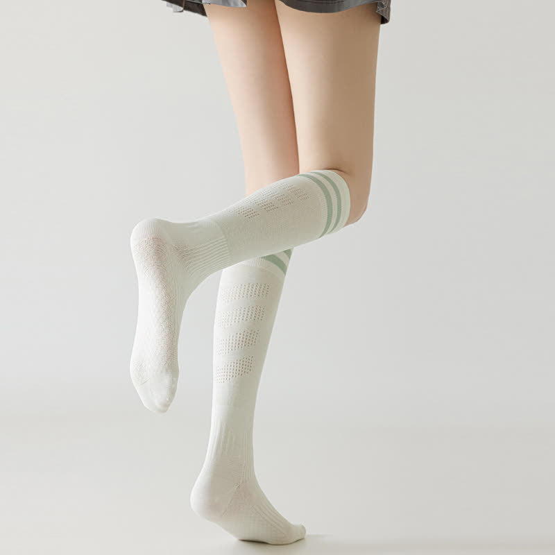 Striped Breathable Compression Knee High Socks(5 Pairs) - image 6