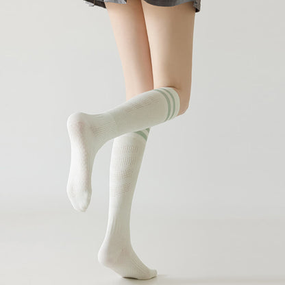 Striped Breathable Compression Knee High Socks(5 Pairs) - image 6