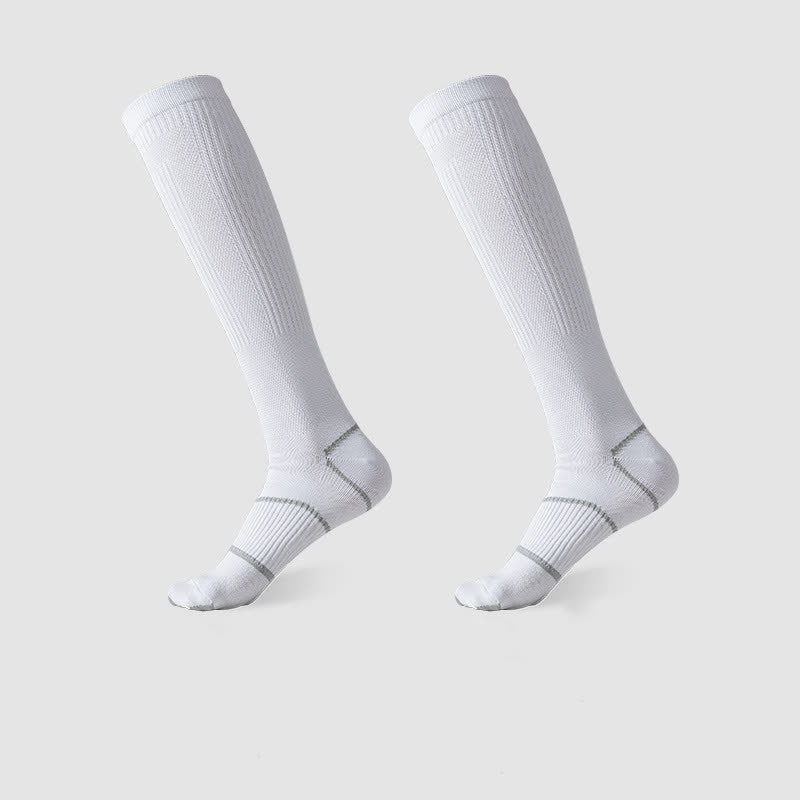 Solid Color Sports Compression Knee High Socks(6 Pairs)