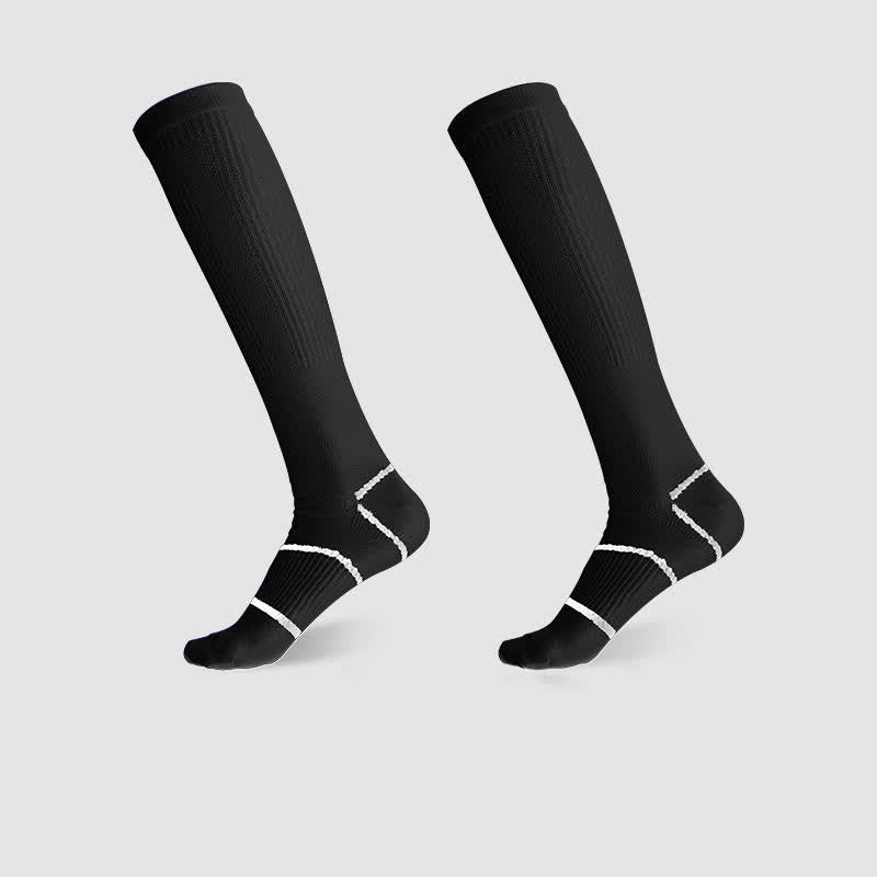 Solid Color Sports Compression Knee High Socks(6 Pairs)