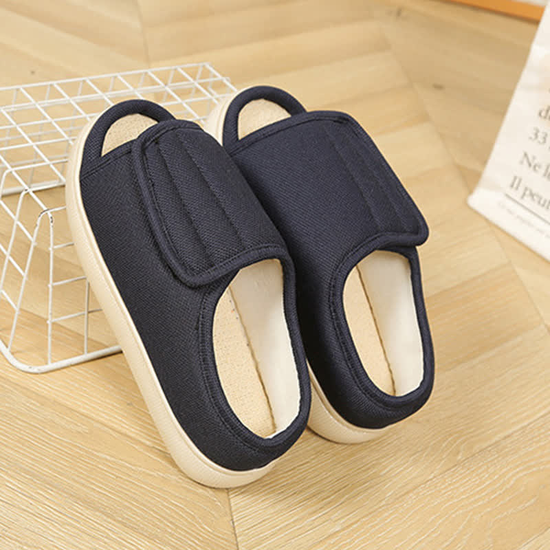 Plus Size Adjustable High Instep Non-slip Slippers - Blue - EU46-47(US12-12.5) - image 1