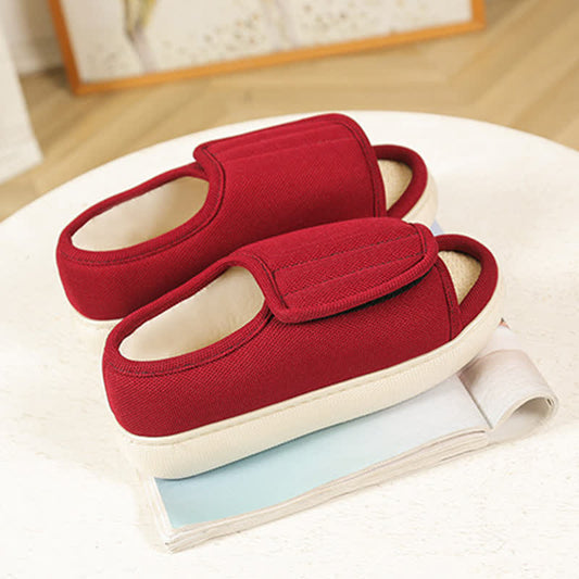 Plus Size Adjustable High Instep Non-slip Slippers - Red - EU42-43(US8.5-9) - image 1