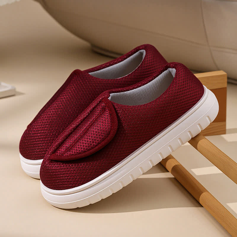 Wide Opening Mesh Slip-On Slippers - Wine - EU42-43(US8.5-9) - image 4