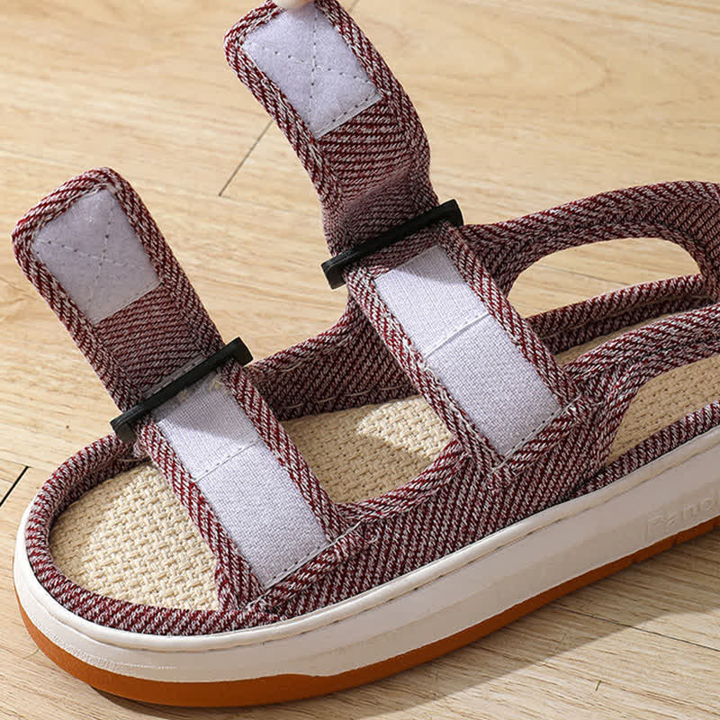Breathable Non-Slip Linen Velcro Sandals - image 5