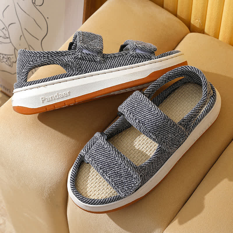 Breathable Non-Slip Linen Velcro Sandals - image 9