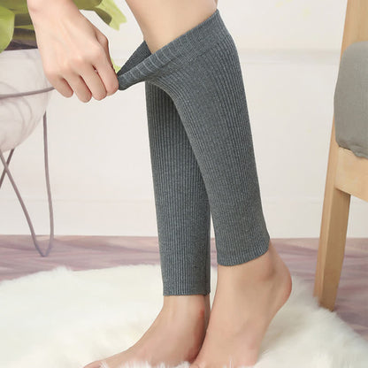 Cotton Solid Color High Elastic Calf Sleeves(2 Pairs)