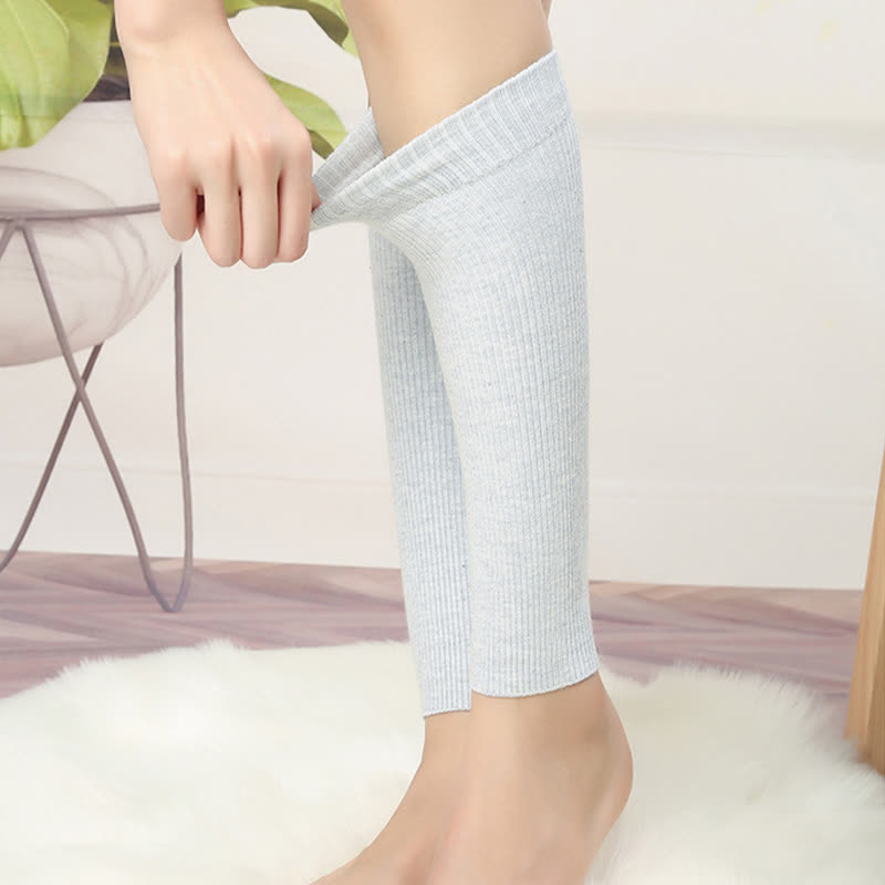 Cotton Solid Color High Elastic Calf Sleeves(2 Pairs)