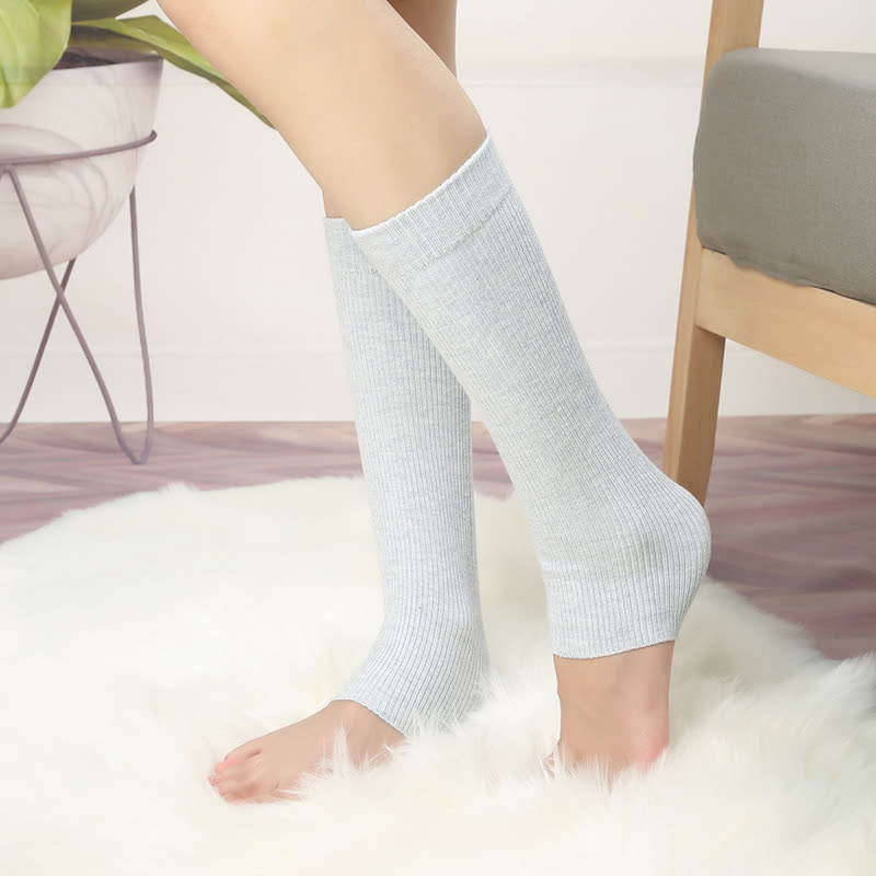 Cotton Solid Color High Elastic Calf Sleeves(2 Pairs)
