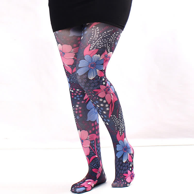 Vintage Love Diamond Print Pantyhose - B - One Szie - image 1