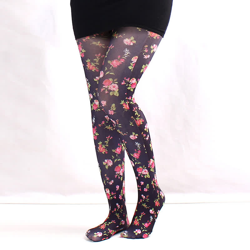 Vintage Love Diamond Print Pantyhose