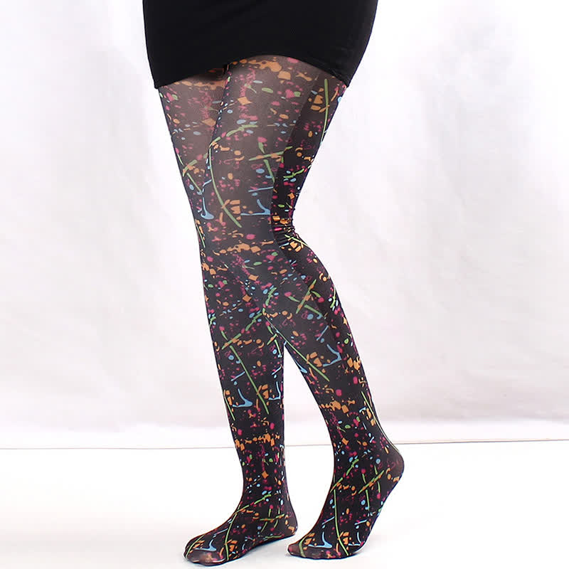 Vintage Love Diamond Print Pantyhose - C - One Szie - image 2