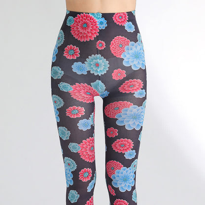 Vintage Floral Leopard Print Pantyhose - image 13