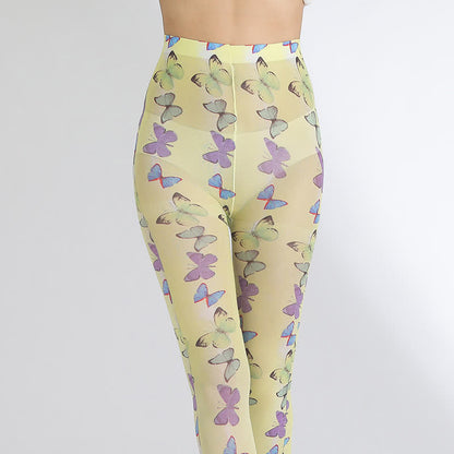 Vintage Floral Leopard Print Pantyhose - image 9