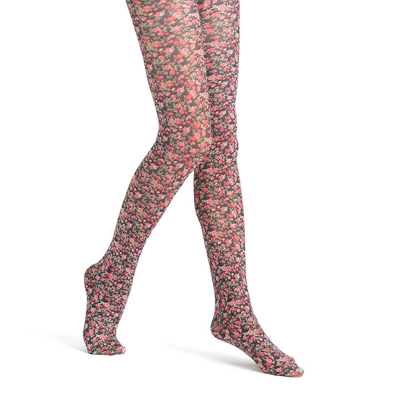 Vintage Floral Leopard Print Pantyhose - image 5