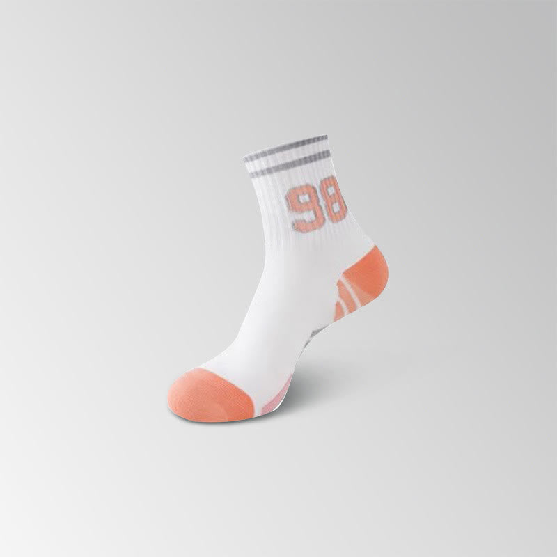 Number Graphics Print Ankle Compression Socks(8 Pairs) - White&Pink - EU35-40(US3-7) - image 12