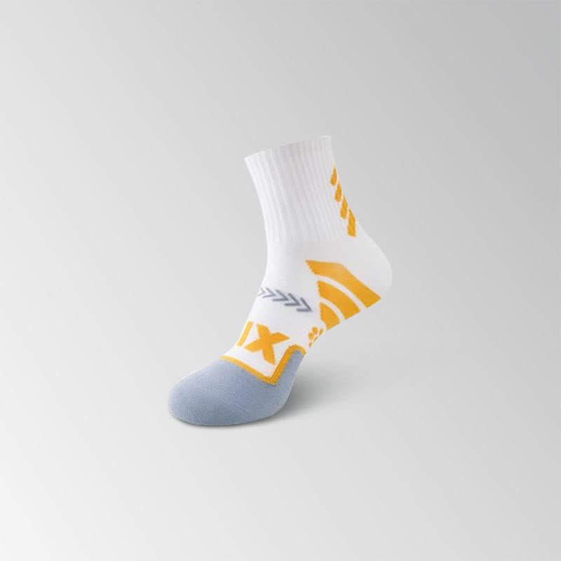 Number Graphics Print Ankle Compression Socks(8 Pairs) - White&Yellow - EU35-40(US3-7) - image 11