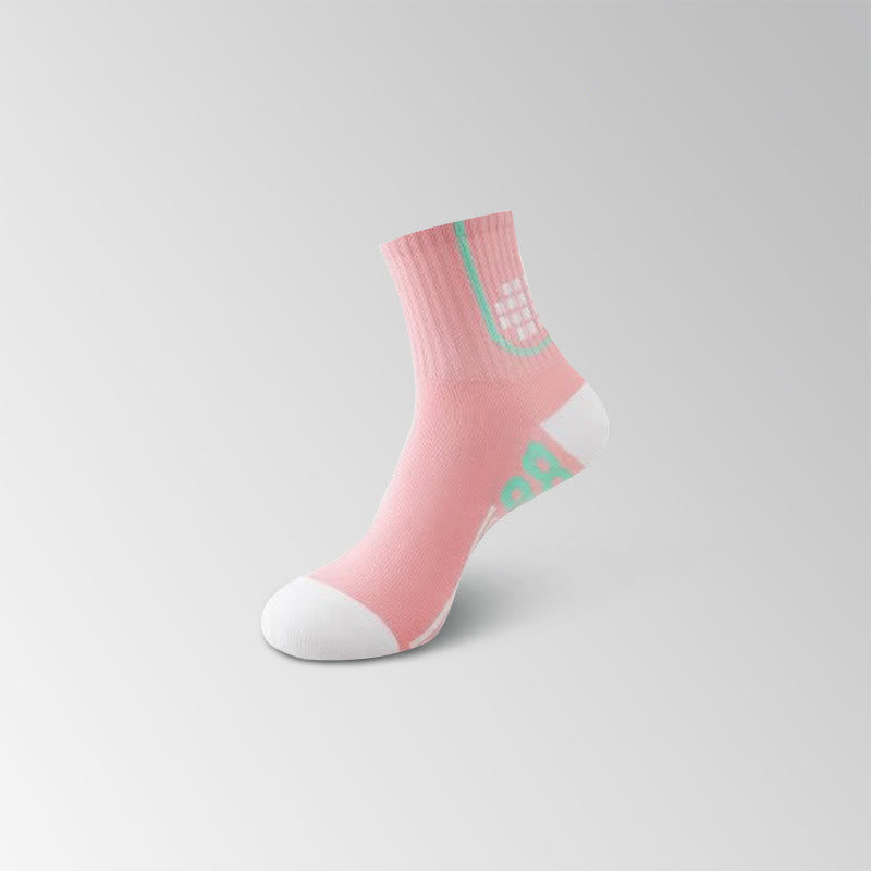 Number Graphics Print Ankle Compression Socks(8 Pairs) - Pink - EU35-40(US3-7) - image 4