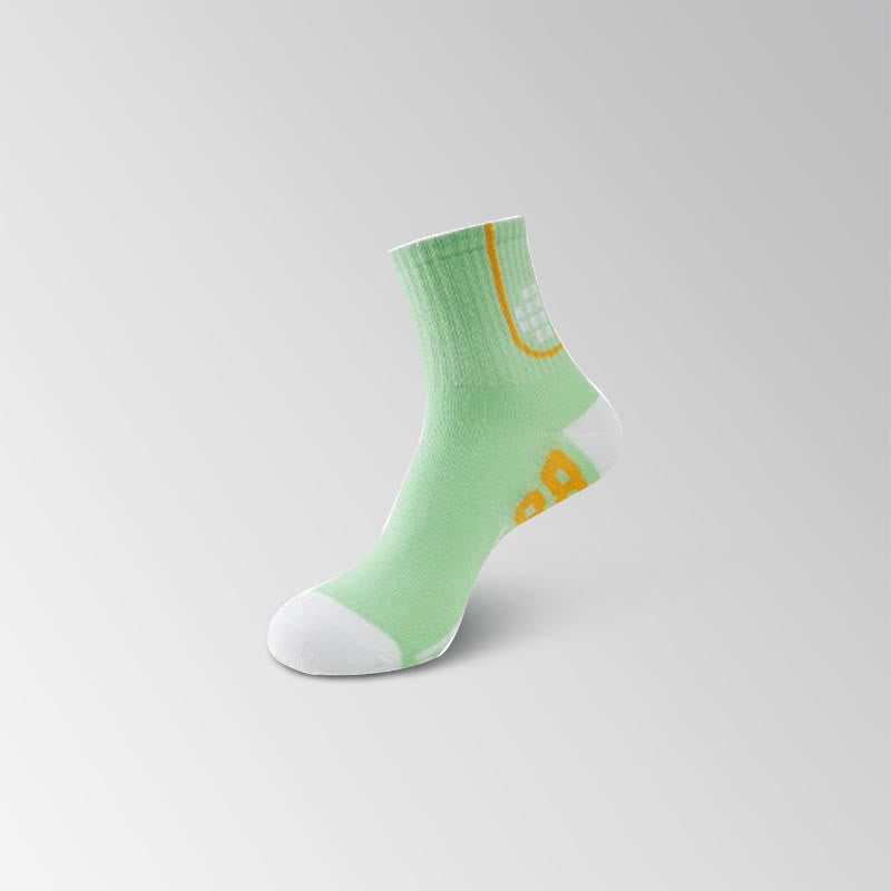 Number Graphics Print Ankle Compression Socks(8 Pairs) - Light Green - EU35-40(US3-7) - image 14
