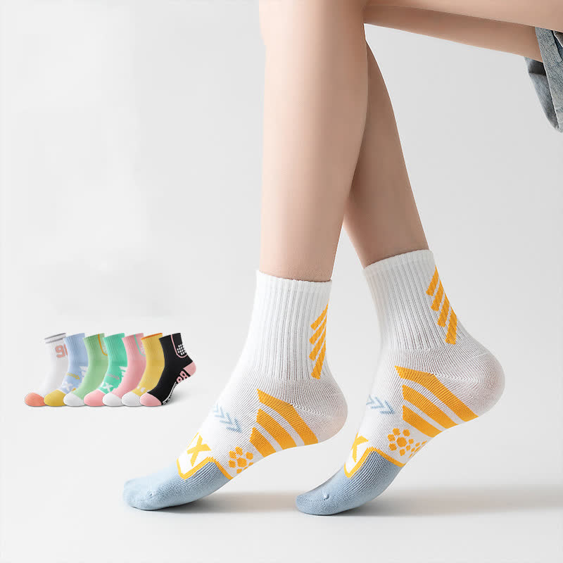 Number Graphics Print Ankle Compression Socks(8 Pairs) - image 1