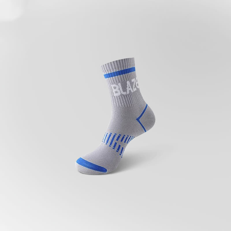 Letter Print Sports Ankle Compression Socks(5 Pairs) - Grey - EU38-45(US5-11) - image 11