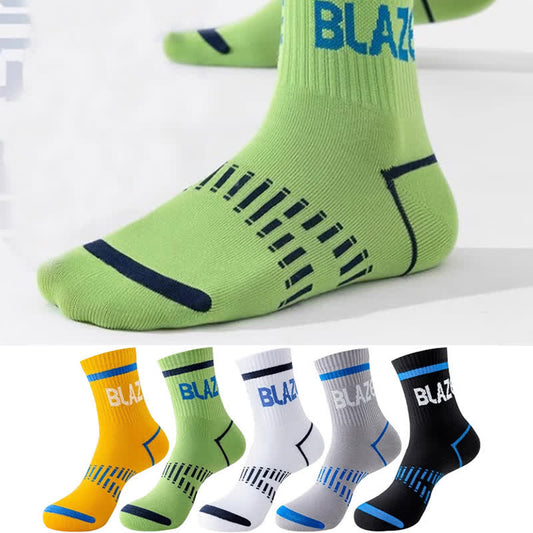 Letter Print Sports Ankle Compression Socks(5 Pairs) - image 0