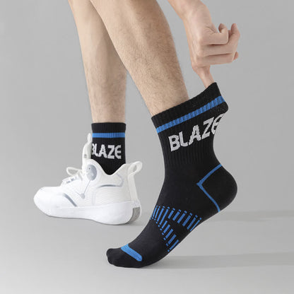 Letter Print Sports Ankle Compression Socks(5 Pairs) - image 12