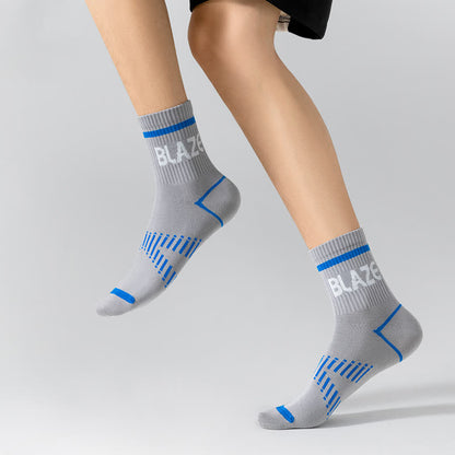 Letter Print Sports Ankle Compression Socks(5 Pairs) - image 10