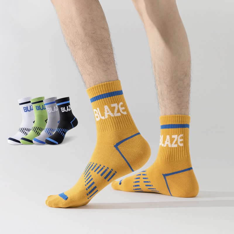 Letter Print Sports Ankle Compression Socks(5 Pairs) - image 1