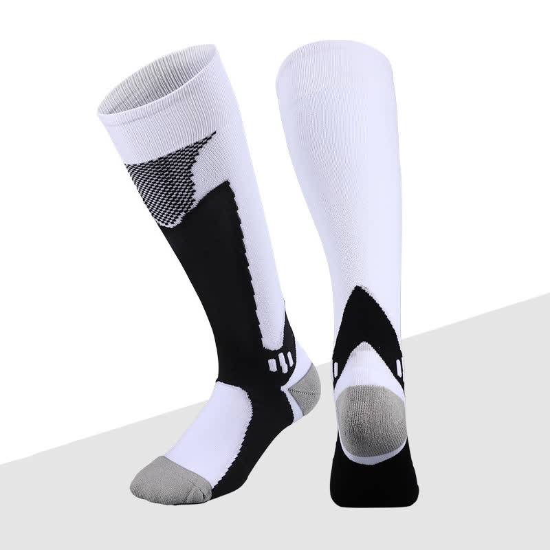 Soccer Sports Compression Knee High Socks(6 Pairs) - White - EU38-45(US5-11) - image 1