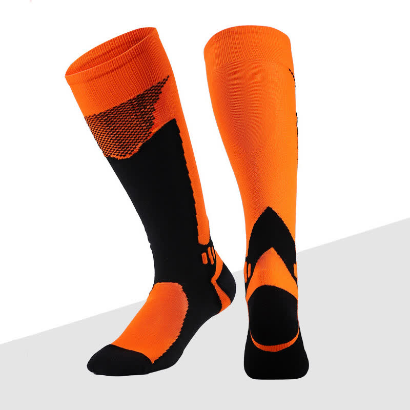 Soccer Sports Compression Knee High Socks(6 Pairs) - Orange - EU38-45(US5-11) - image 6