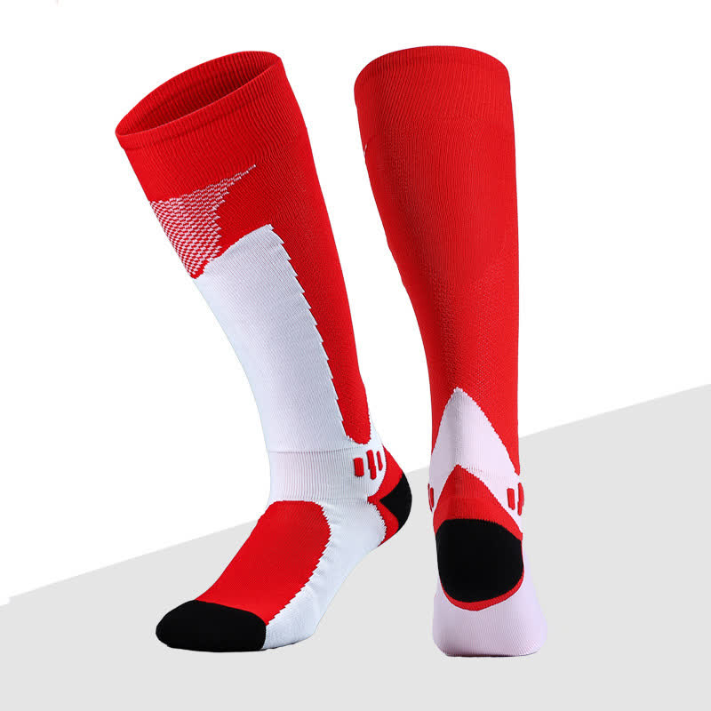 Soccer Sports Compression Knee High Socks(6 Pairs) - Red - EU38-45(US5-11) - image 4