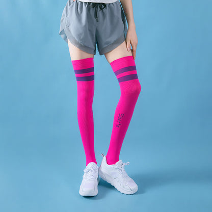 Fitness Compression Thigh High Socks(2 Pairs) - Pink - EU36-42(US3-8.5) - image 1