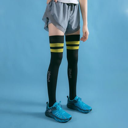 Fitness Compression Thigh High Socks(2 Pairs) - Black&Yellow - EU36-42(US3-8.5) - image 5