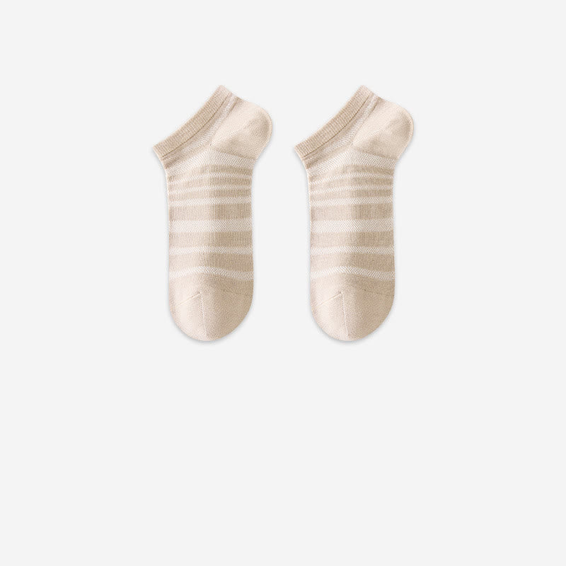 Modal Mesh Breathable Ankle Socks(6 Pairs) - Khaki - EU35-40(US3-7) - image 12