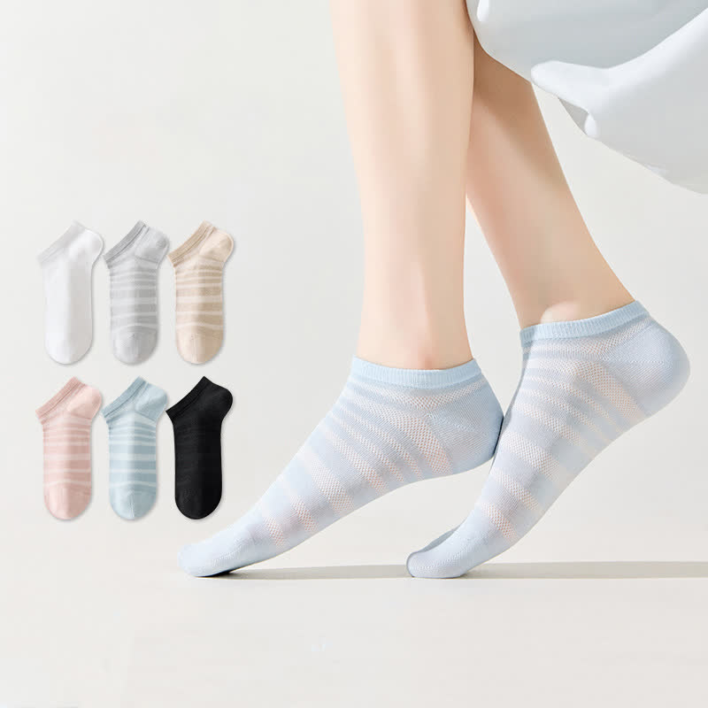 Modal Mesh Breathable Ankle Socks(6 Pairs)