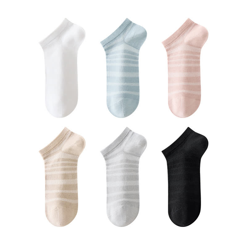 Modal Mesh Breathable Ankle Socks(6 Pairs)