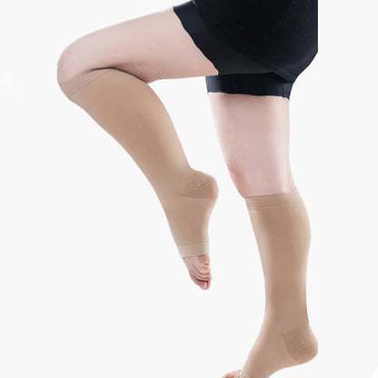 Plus Size Medical Open-toe Compression Calf Socks(30-40mmhg)