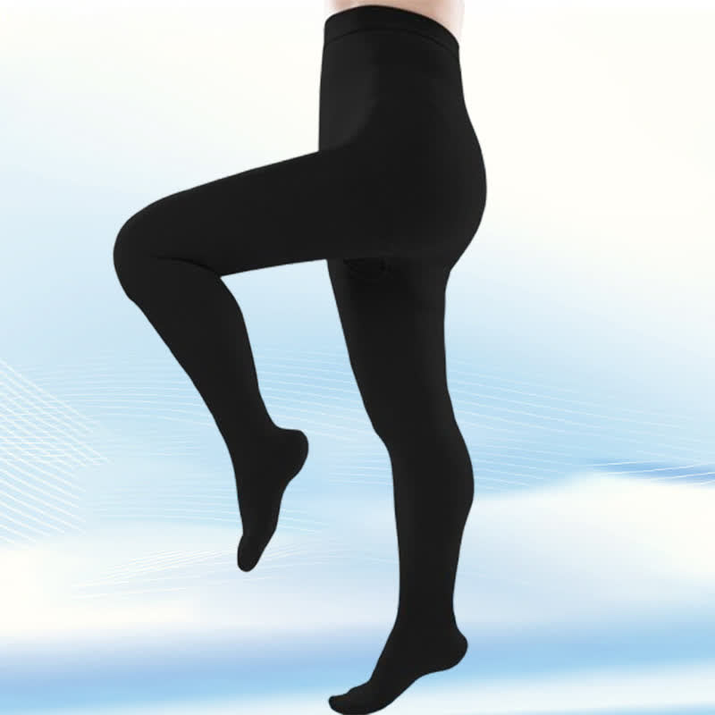 Plus Size Medical Closed Toe Compression Pantyhose(30-40mmHg) - Black - 5XL - image 0