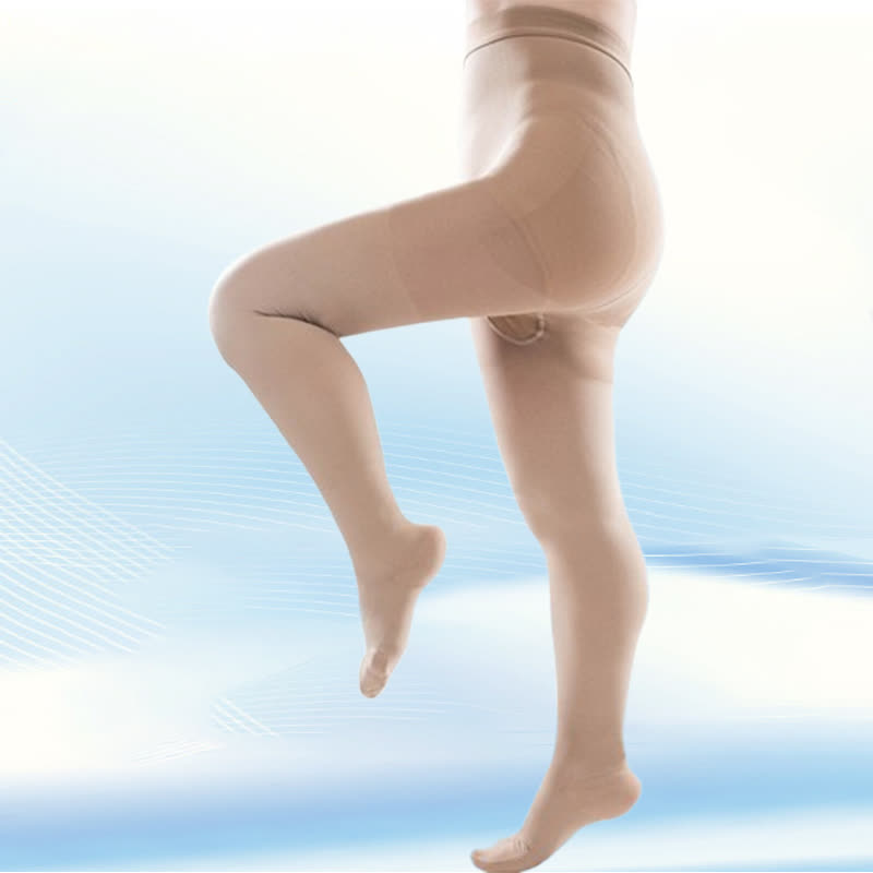 Plus Size Medical Closed Toe Compression Pantyhose(30-40mmHg) - Nude - 5XL - image 3
