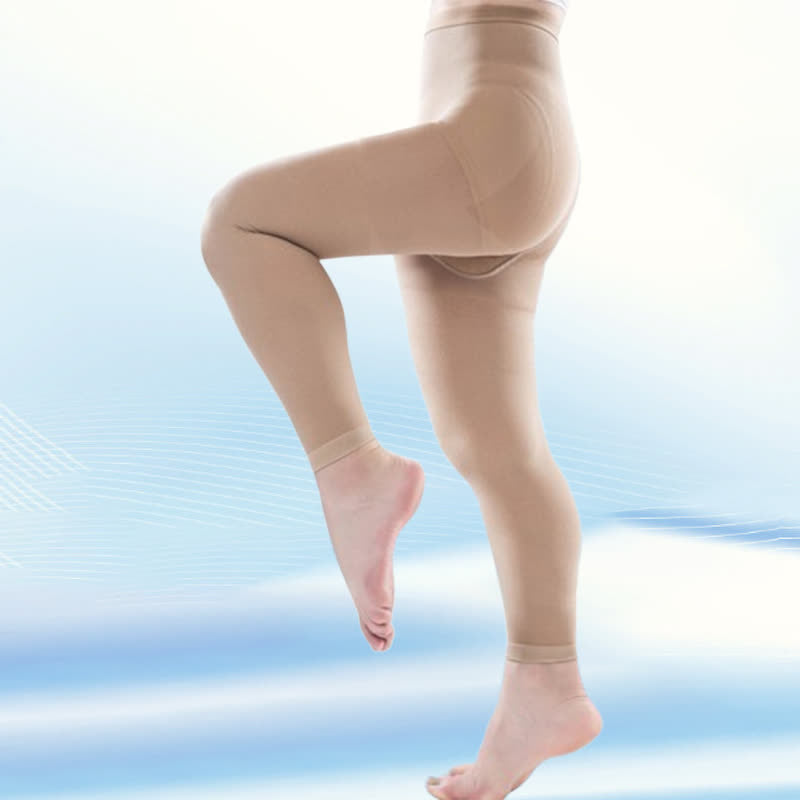 Plus Size Medical Compression Tights(30-40mmhg) - Nude - 5XL - image 4