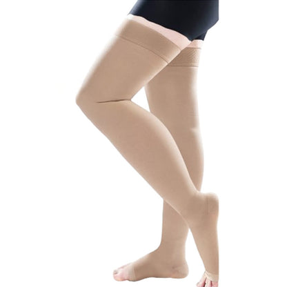 Plus Size Medical Open-toe Thigh High Compression Socks(30-40mmhg)