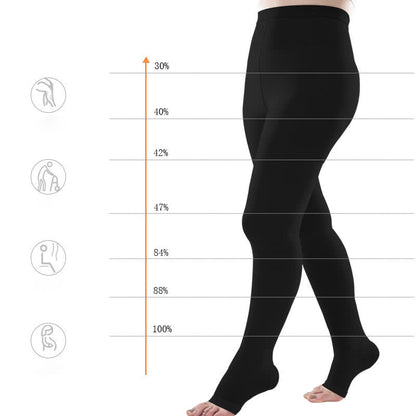 Plus Size Medical Open Toe Compression Pantyhose(30-40mmHg) - image 3