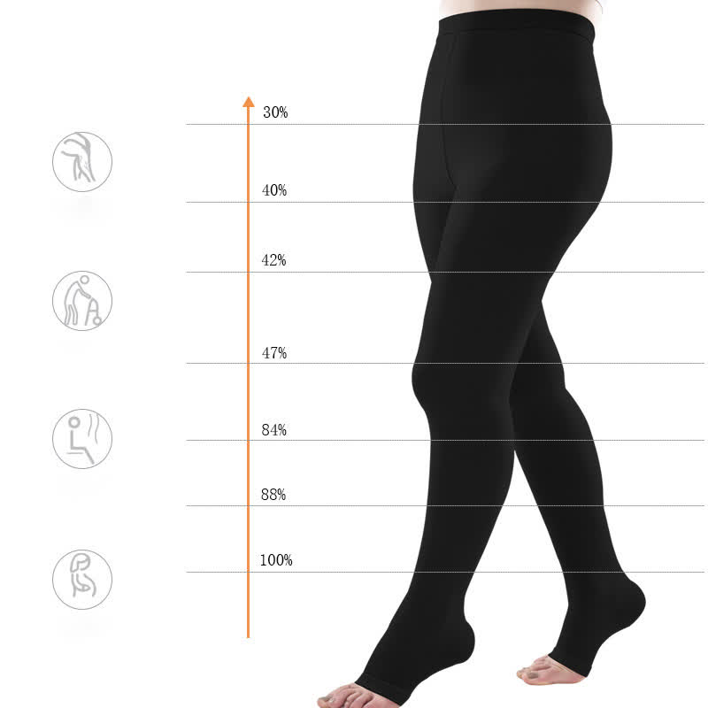 Plus Size Medical Open Toe Compression Pantyhose(30-40mmHg) - image 2