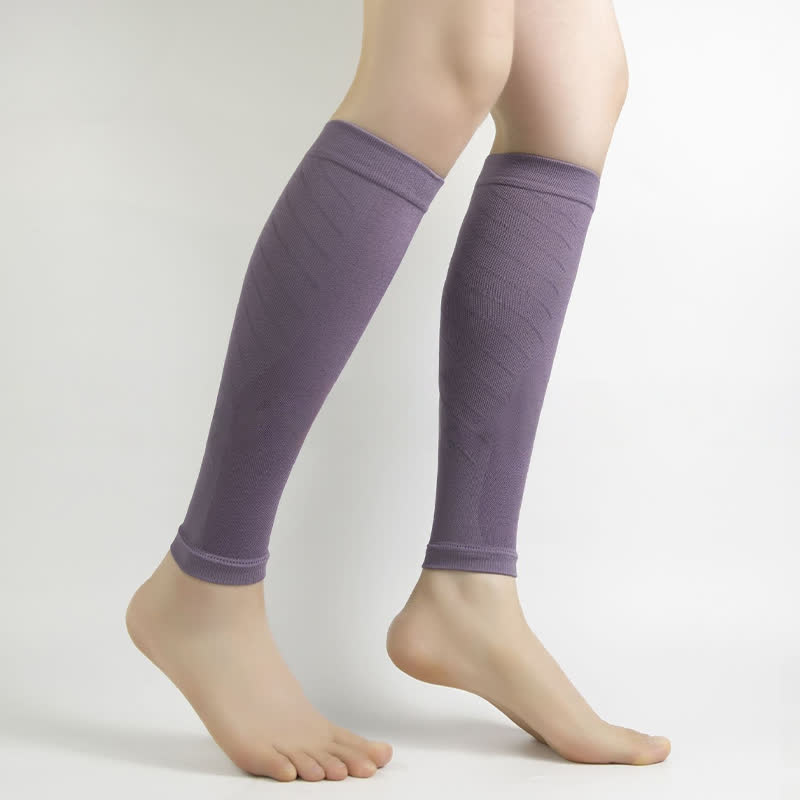 Solid Color Sports Calf Compression Sleeves - Purple - XL - image 8