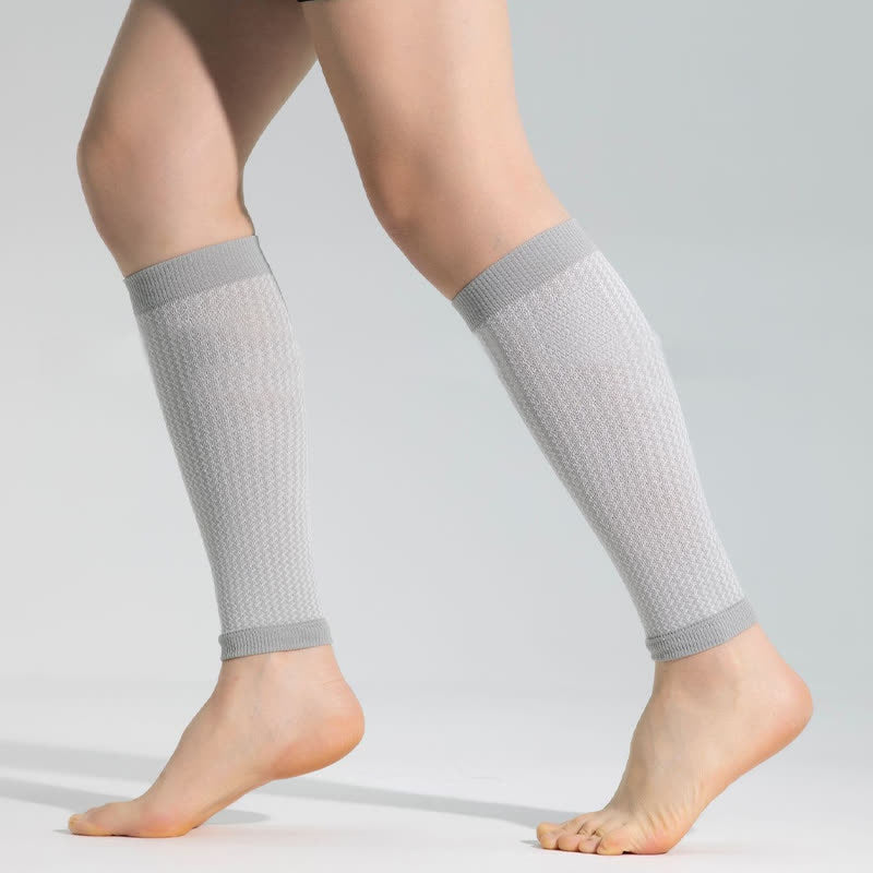 Contrast Trim Sports Calf Compression Sleeves - Grey - One Size - image 14