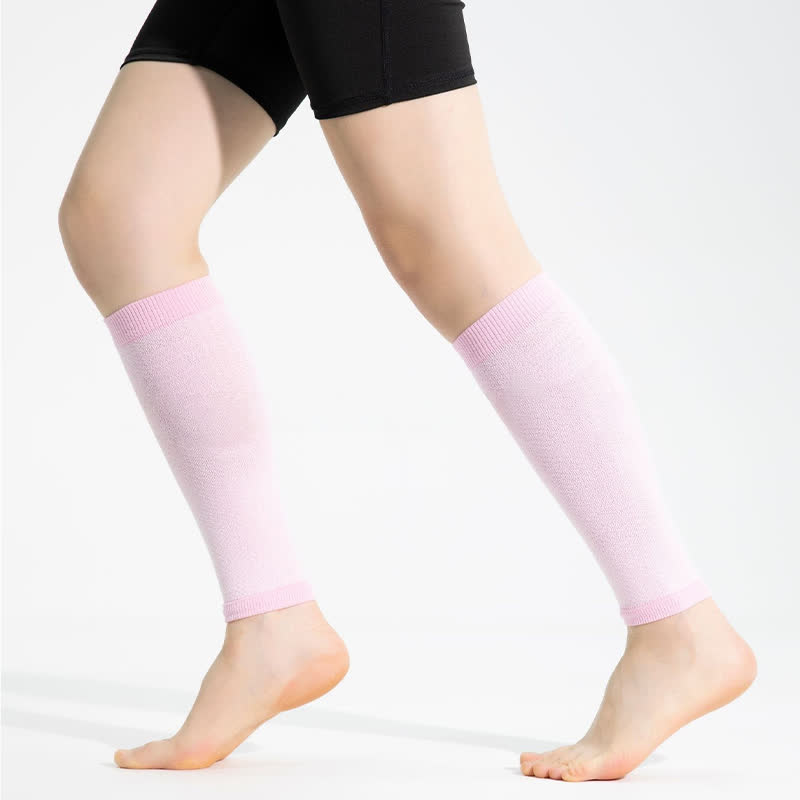 Contrast Trim Sports Calf Compression Sleeves - Pink - One Size - image 8